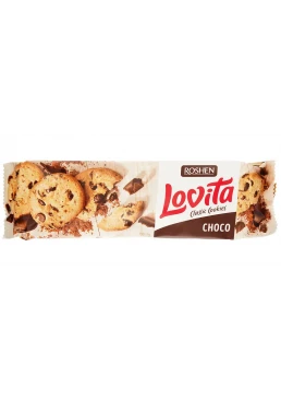 Печиво Roshen Lovita Classic Cookies з шоколадними дропсами, 150 г