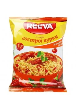 Вермішель Reeva швидкого приготування зі смаком гострої курки, 60 г
