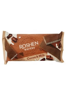 Вафлі Roshen Wafers какао-молоко, 216 г