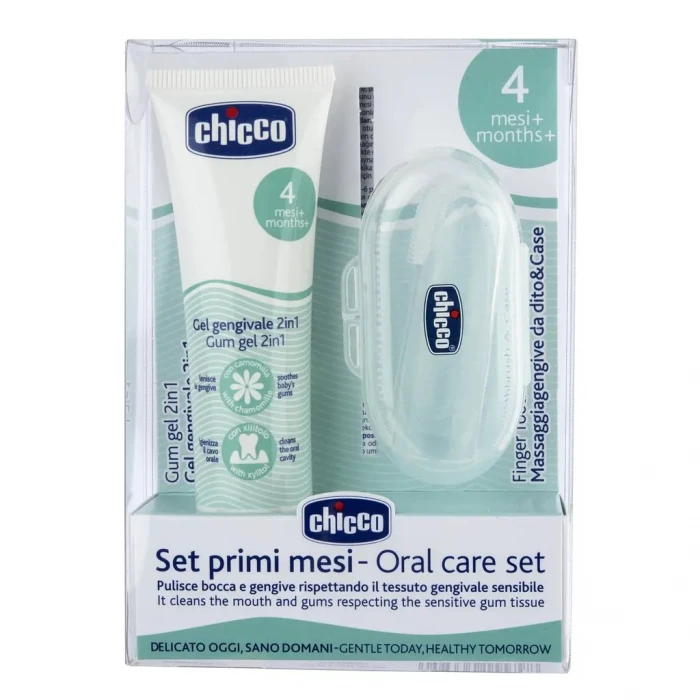 Набір Chicco My First Toothbrush Set (зубна щітка-масажер і гель) - 