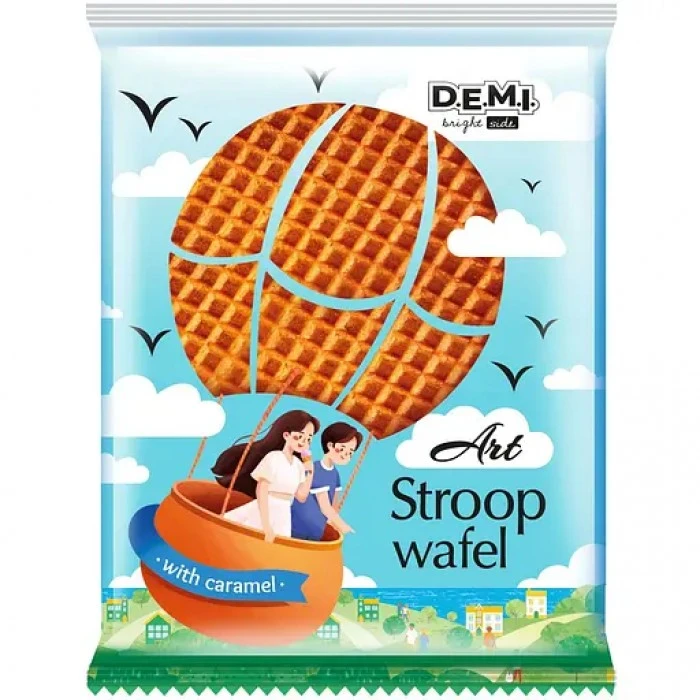 Вафля D.E.M.I «Стропвафля Арт» з карамельною начинкою, 33 г - 