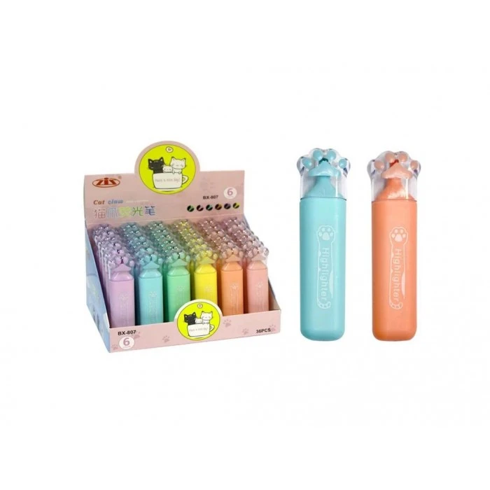 Маркер-текстовыделитель пастельный «Лапка котика» BX-807 (цвет в ассортименте) - 