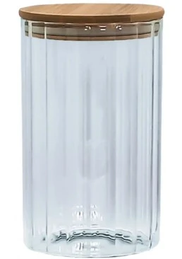 Емкость стеклянная с деревянной крышкой Vittora VT-7611, 1100 мл