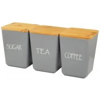 Набор емкостей для сыпучих продуктов из бамбукового волокна с крышками Kamille KM-1134, 3 шт