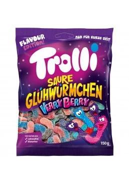 Желейні жувальні цукерки Trolli Sauer Cluhwurmchen Verry Bearry, 150 г