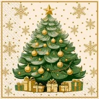 Святкові новорічні серветки Марго "Вінтажна ялинка", 33х33 см (18 шт)