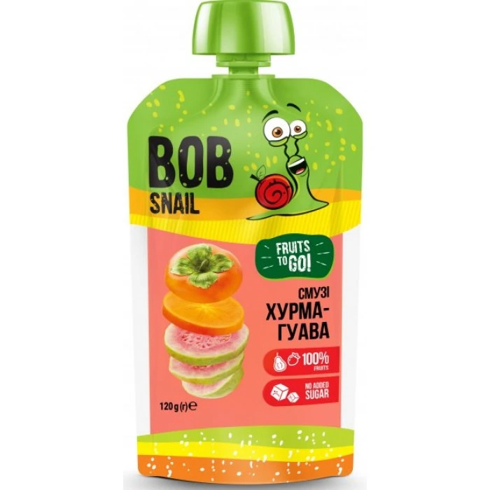 Пюре фруктовое Bob Snail Хурма-гуава пастеризованное, 120 г - 