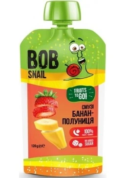 Пюре фруктове Bob Snail Банан-Полуниця пастеризоване, 120 г