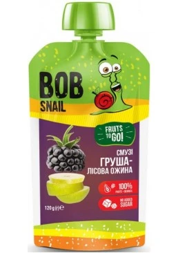 Пюре фруктове Bob Snail Груша-Лісова Ожина пастеризоване, 120 г