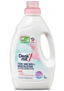 Гипоаллергенный гель для стирки деликатных и шерстяных тканей Denkmit Ultra Sensitive, 1.5 л (30 стирок)