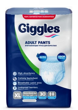 Підгузки-труси для дорослих Giggles, розмір XL (120-170 см), 30 шт