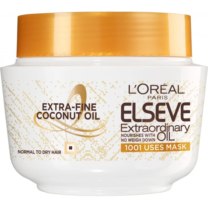 Маска L'Oreal Paris Elseve Роскошь кокосового масла для нормальных волос, которые нуждаются в питании, 300 мл - 