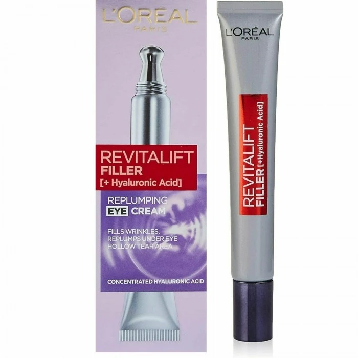 Крем-уход с гиалуроновой кислотой L'Oreal Paris Revitalift Filler для восстановления объема кожи вокруг глаз, 15 мл - 
