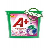 Капсулы для стирки А+ Fresh Flowers 4в1 для всех типов тканей, 38 шт