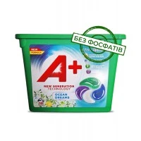 Капсули для прання А+ Ocean Dreams 4в1 для всіх типів тканин, 38 шт