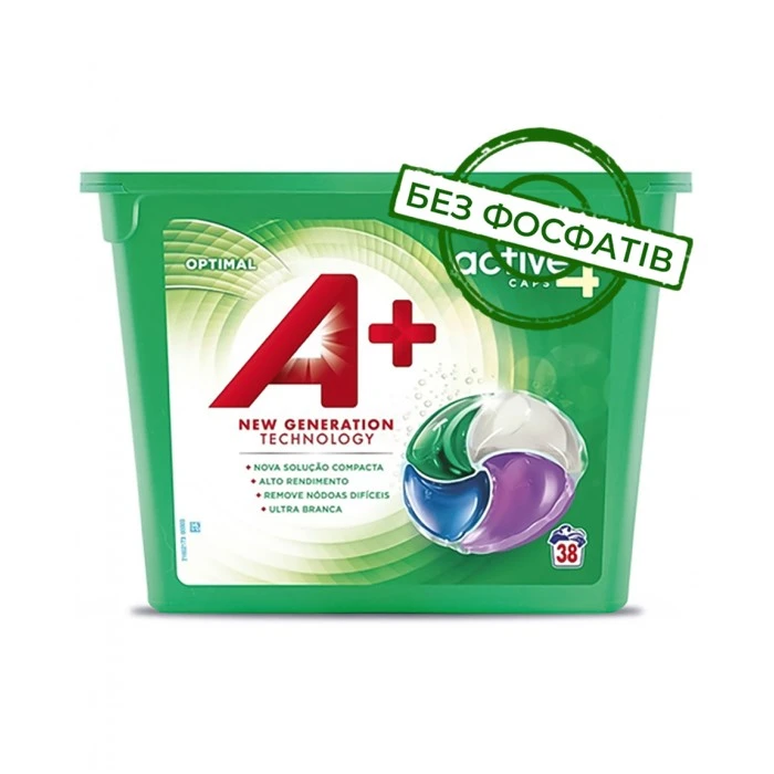 Капсули для прання А+ Optimal 4в1 для всіх типів тканин, 38 шт - 