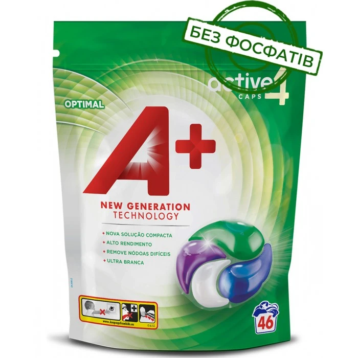 Капсулы для стирки А+ Optimal 4в1 Универсальные, 46 шт - 