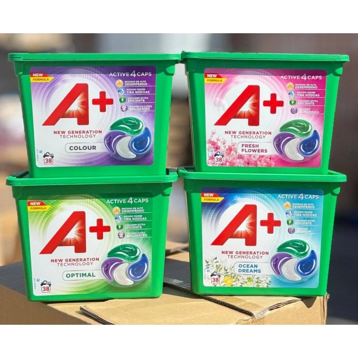 Капсули для прання А+ Optimal 4в1 для всіх типів тканин, 38 шт - 
