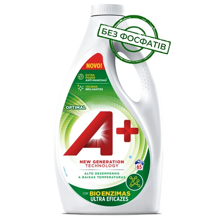 Гель для стирки A+ Optimal Универсальный, 3.25 л (65 стирок) - 