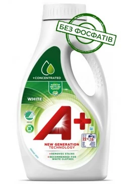Гель для прання A+ White для білої білизни, 880 мл (22 прання)