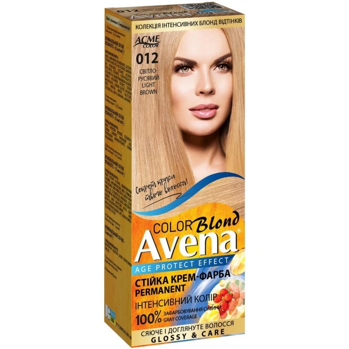 Крем-краска Acme Avena Gloss Color № 012 Светло-русый, 133 мл - 
