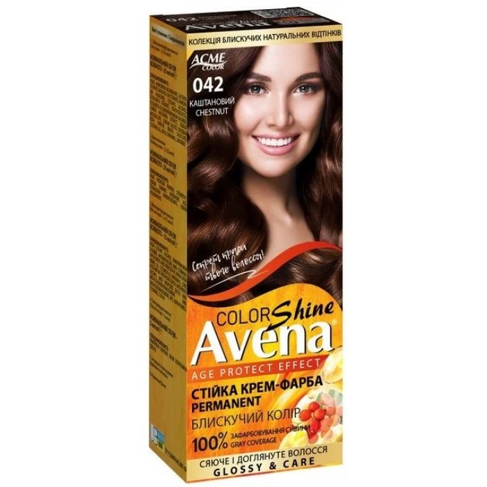 Крем-краска Acme Avena Gloss Color №042 Каштановый, 133 мл - 