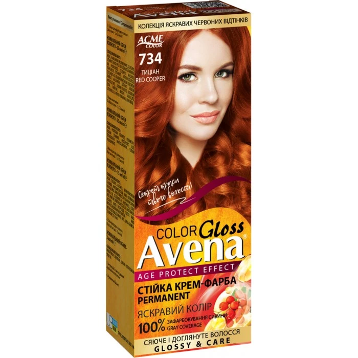 Крем-краска Acme Avena Gloss Color №734 Тициан, 133 мл - 