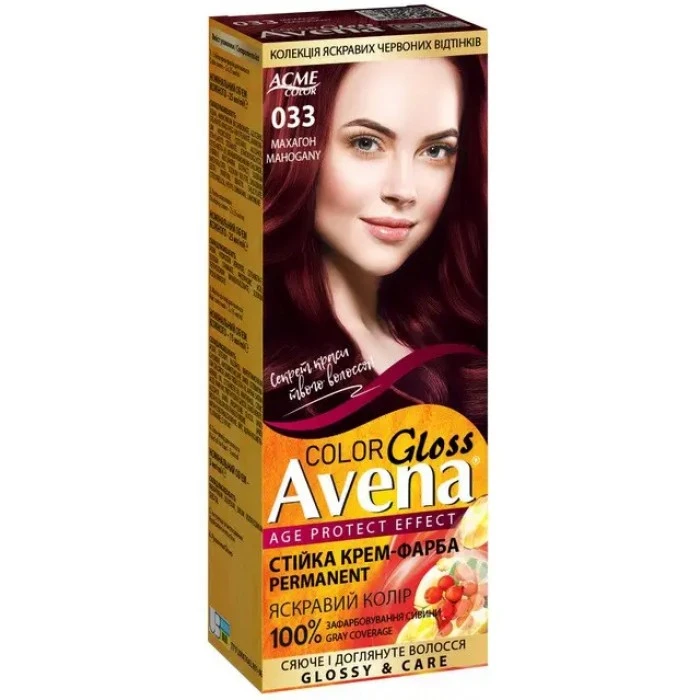Крем-краска Acme Avena Gloss Color №033 Махагон, 133 мл - 