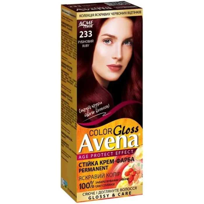 Крем-краска Acme Avena Gloss Color №233 Рубиновый, 133 мл - 