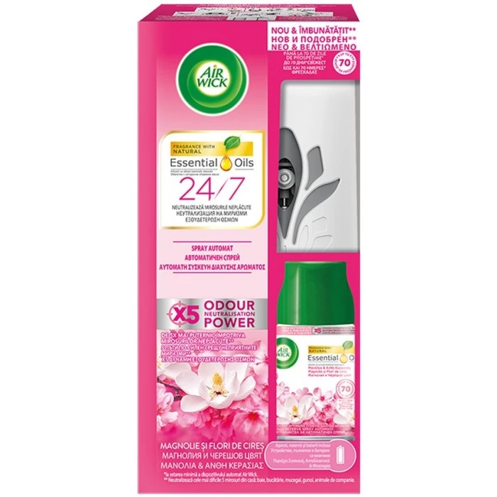 Освежитель воздуха автоматический Airwick Freshmatic Магнолия и Вишневый цвет, 250 мл - 