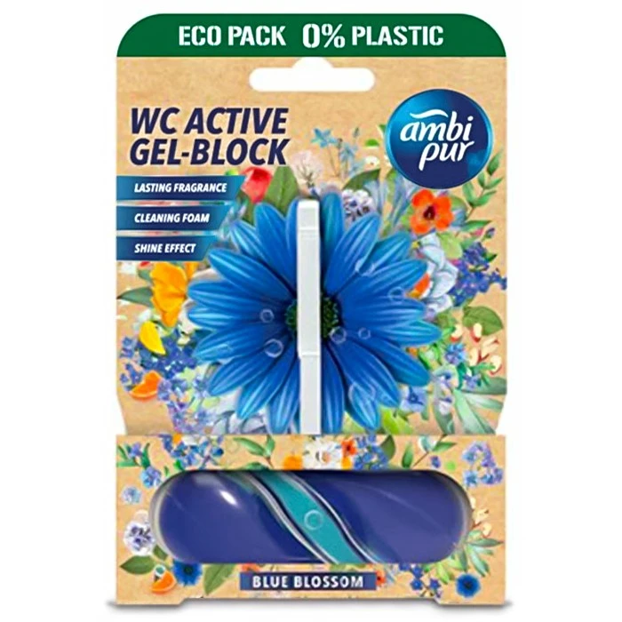 Гелевый подвесной блок для туалета Ambi Pur WC Active Gel-Block Голубые цветы, 45 г - 