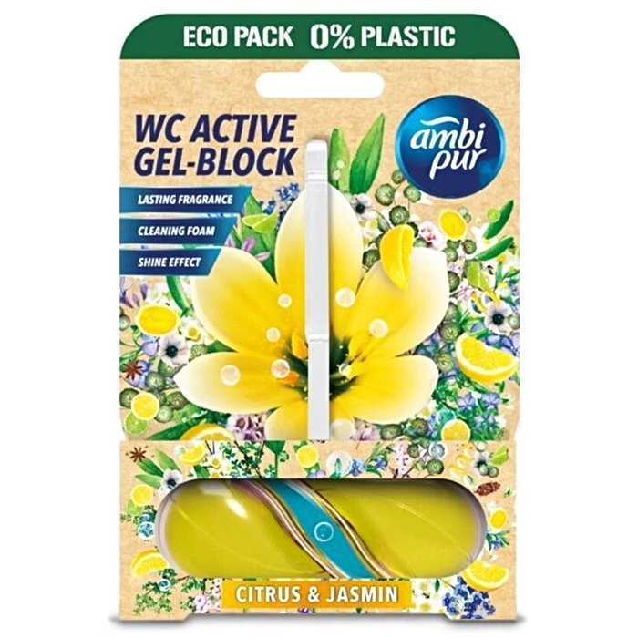 Гелевий підвісний блок для туалету Ambi Pur WC Active Gel-Block Цитрус і жасмин, 45 г - 