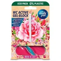 Гелевый подвесной блок для туалета Ambi Pur WC Active Gel-Block с Роза и лилия, 45 г