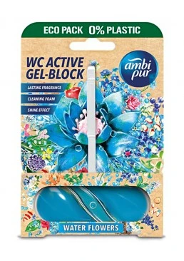 Гелевий підвісний блок для туалету Ambi Pur WC Active Gel-Block Водяні квіти, 45 г