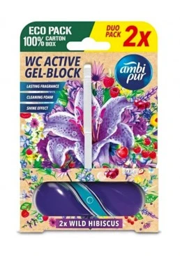 Гелевий підвісний блок для туалету Ambi Pur WC Active Gel-Block Дикий гібіскус, 2х45 г