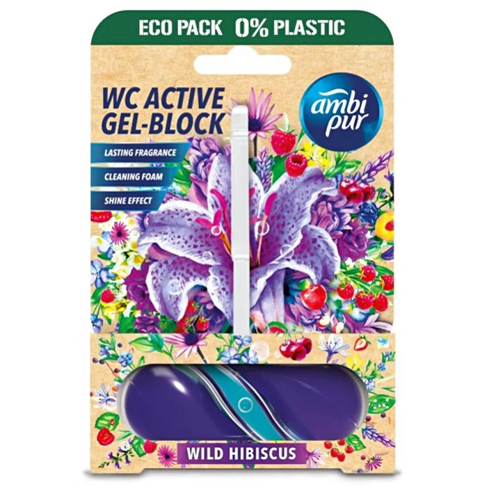 Гелевый подвесной блок для туалета Ambi Pur WC Active Gel-Block Дикий гибискус, 45 г - 