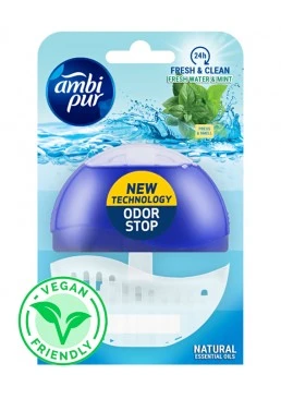 Підвісний блок для туалету Ambi Pur Odor Stop 5в1 Свіжа вода і м’ята, 55 г