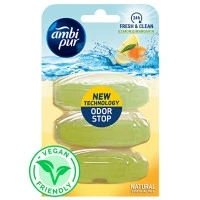 Запаска для подвесного блока для туалета Ambi Pur Odor Stop 5в1 Лимон и мандарин, 3 х 55 г