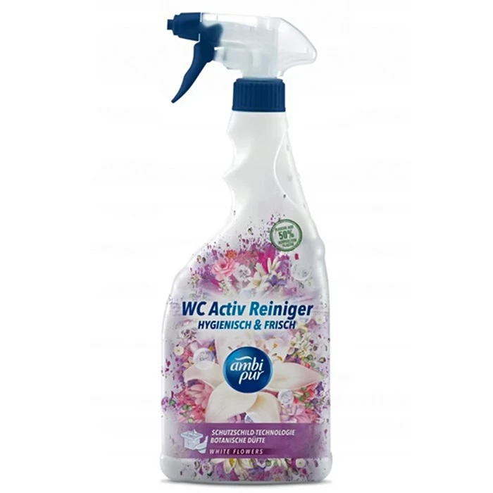 Универсальное средство для чистки туалета и ванной комнаты Ambi Pur WC Botanical Fragrances Белые цветы, 750 мл - 