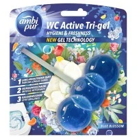 Гелевый подвесной блок для туалета Ambi Pur WC Active Tri-gel Голубые цветы, 45 г