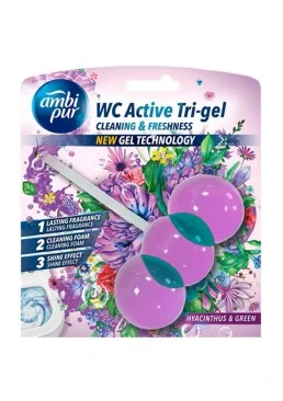 Гелевий підвісний блок для туалету Ambi Pur WC Active Tri-gel Гіацинт і зелень, 45 г