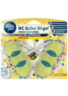Гелевий підвісний блок для туалету Ambi Pur WC Active Tri-gel Цитрус і жасмин, 2х45 г