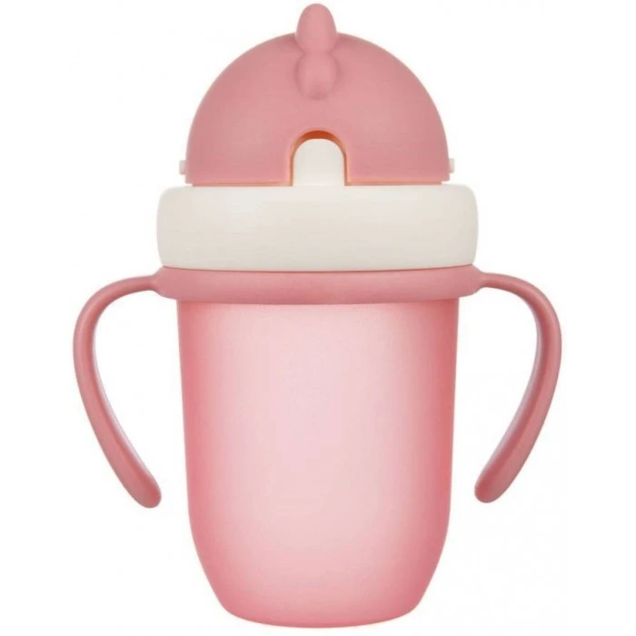 Бутылочка с силиконовой трубочкой розовая Canpol Babies Matte Pastels, 210 мл  - 