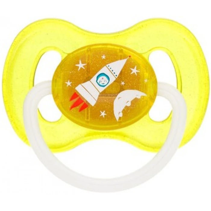 Пустышка латексная Canpol babies Spaсe 6-18 мес желтая - 