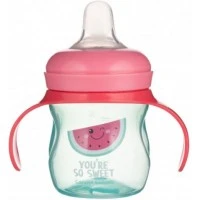 Кружка тренировочная с силиконовым носиком Canpol Babies SO COOL розовая, 150 мл