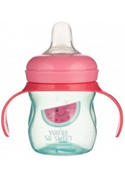 Кружка тренувальна з силіконовим носиком Canpol Babies SO COOL рожева, 150 мл