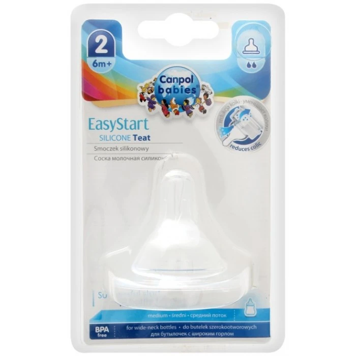 Соска Canpol babies  EasyStart  от 6 мес молочная силиконовая - 