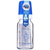 Пляшечка для годування скляна Canpol Babies із силіконовою соскою №42/102, 120 мл