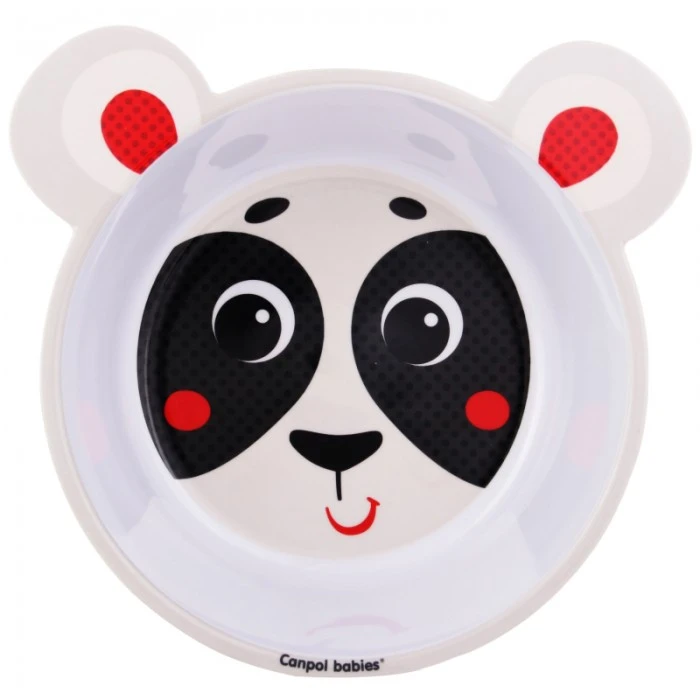 Тарелка Canpol babies с ушками антискользящая из меламина бежевая  - 