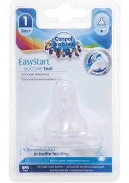 Соска Canpol EasyStart силиконовая круглая медленная (с 3 месяцев)